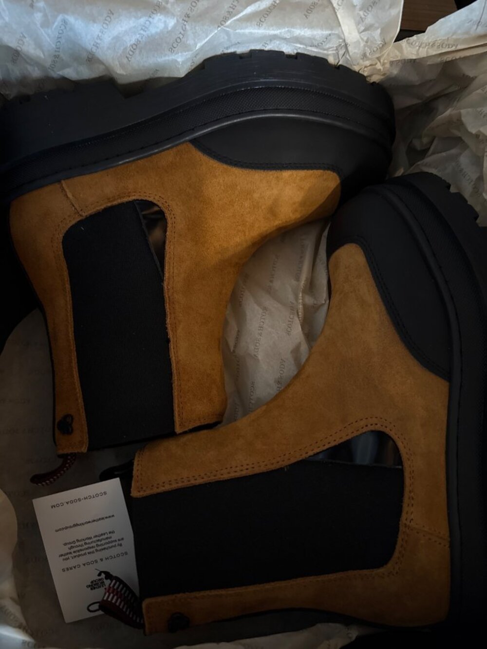Scotch & Soda Aubri Chelsea Boot Leather Suede Cognac Size 37 Women New In Box